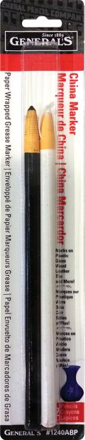 CHINA MARKERS WHITE AND BLACK 2-PACK